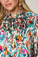 Double Take Full Size Printed Button Up Long Sleeve Shirt - Amexza