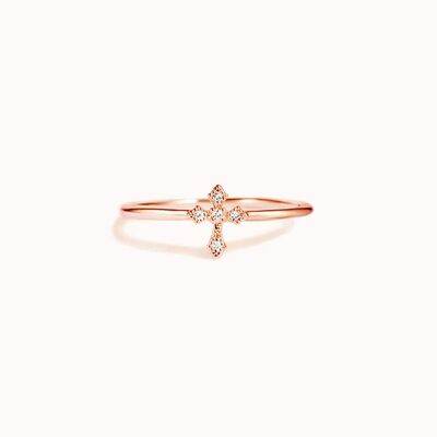 925 Sterling Silver Cross Ring Rose Gold for a perfect OOTD – dress to impress outfits from Amexza