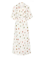 Printed Button Up Maxi Shirt Dress