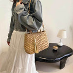 Braided Strap Paper Weave Shoulder Bag for a perfect OOTD – dress to impress outfits from Amexza