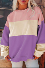 Contrast Round Neck Long Sleeve Sweatshirt for a perfect OOTD – dress to impress outfits from Amexza