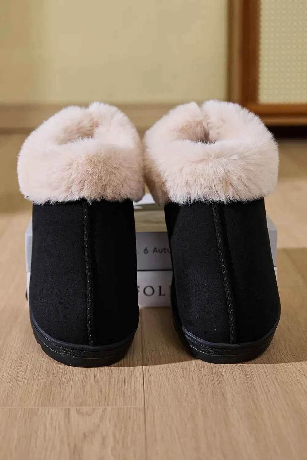 Faux Fur Round Toe Platform Slippers for a perfect OOTD – dress to impress outfits from Amexza