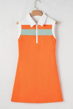 Quarter Zip Collared Neck Sleeveless Mini Dress for a perfect OOTD – dress to impress outfits from Amexza