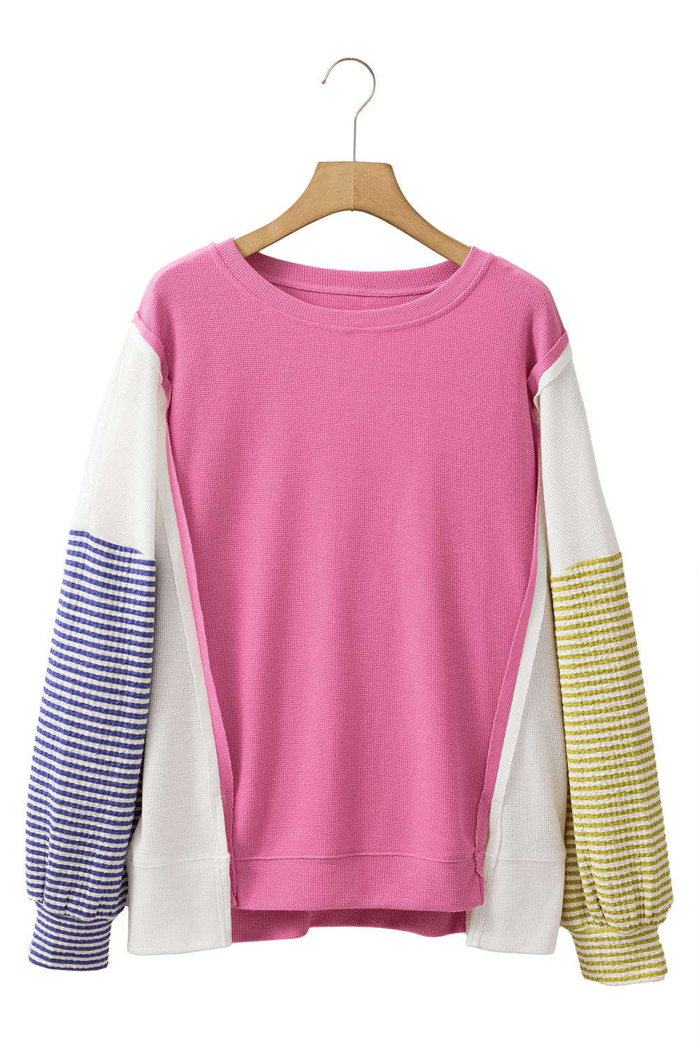 Exposed Seam Contrast Long Sleeve Sweatshirt for a perfect OOTD – dress to impress outfits from Amexza