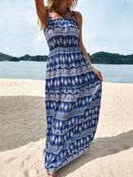 Perfee Printed Square Neck Sleeveless Maxi Dress - Amexza