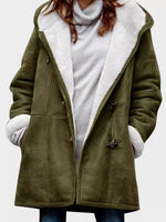 Full Size Pocketed Long Sleeve Hooded Toggle Jacket - Amexza
