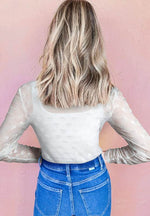 Bow Round Neck Long Sleeve Top - Amexza