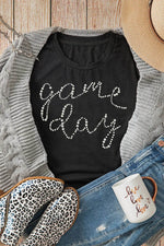Full Size GAME DAY Round Neck Short Sleeve T-Shirt - Amexza