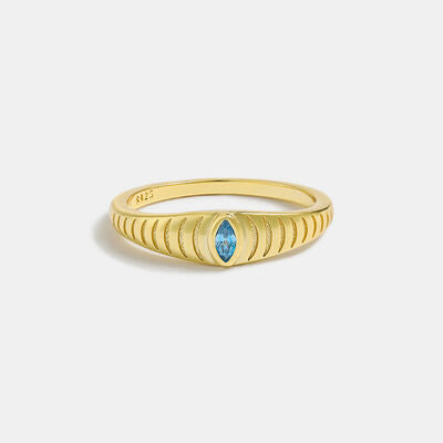 925 Sterling Silver Inlaid Zircon Ring Gold for a perfect OOTD – dress to impress outfits from Amexza