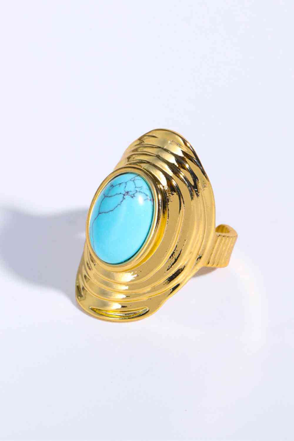 Natural Stone Copper Ring Light Blue One Size for a perfect OOTD – dress to impress outfits from Amexza