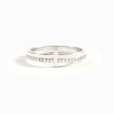 925 Sterling Silver Cross Ring Silver for a perfect OOTD – dress to impress outfits from Amexza