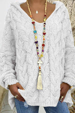 Cable-Knit Hooded Sweater for a perfect OOTD – dress to impress outfits from Amexza