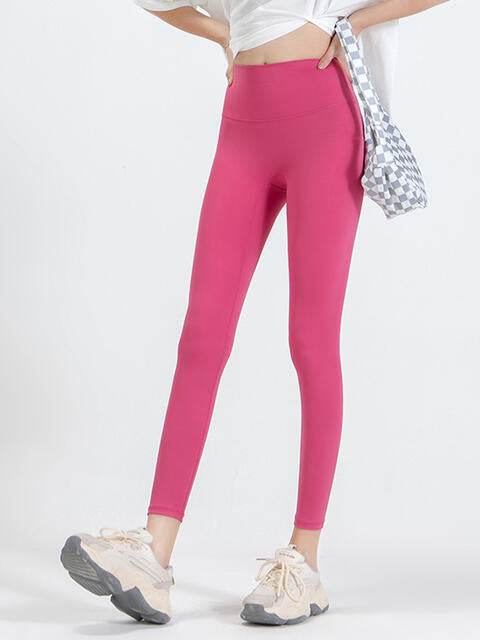 Wide Waistband Sports Leggings Hot Pink for a perfect OOTD – dress to impress outfits from Amexza