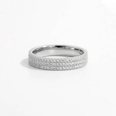 Inlaid Zircon 925 Sterling Silver Ring Silver for a perfect OOTD – dress to impress outfits from Amexza