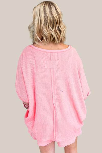 Oh Full Size Round Neck Half Sleeve Top and Shorts Set for a perfect OOTD – dress to impress outfits from Amexza