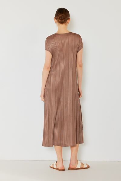 Marina West Swim Pleated Cap Sleeve A-Line Dress for a perfect OOTD – dress to impress outfits from Amexza