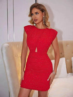 Cutout Ruched Round Neck Dress for a perfect OOTD – dress to impress outfits from Amexza