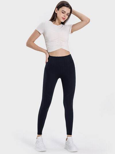 Millennia Pocketed High Waist Active Leggings - Amexza