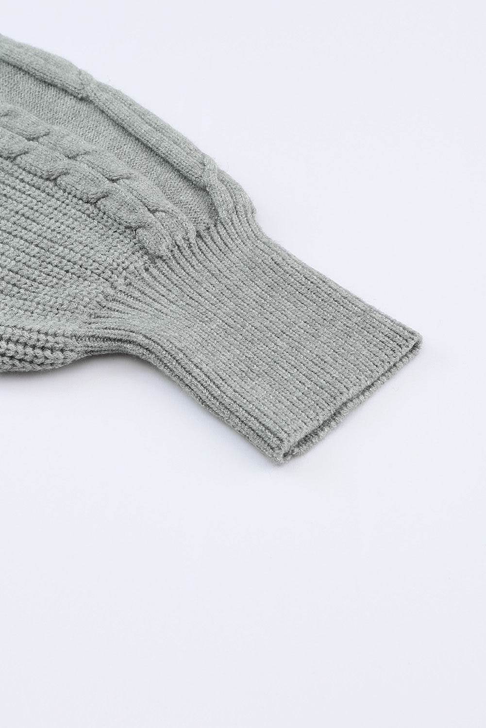 Cable-Knit Surplice Lantern Sleeve Sweater Dress for a perfect OOTD – dress to impress outfits from Amexza