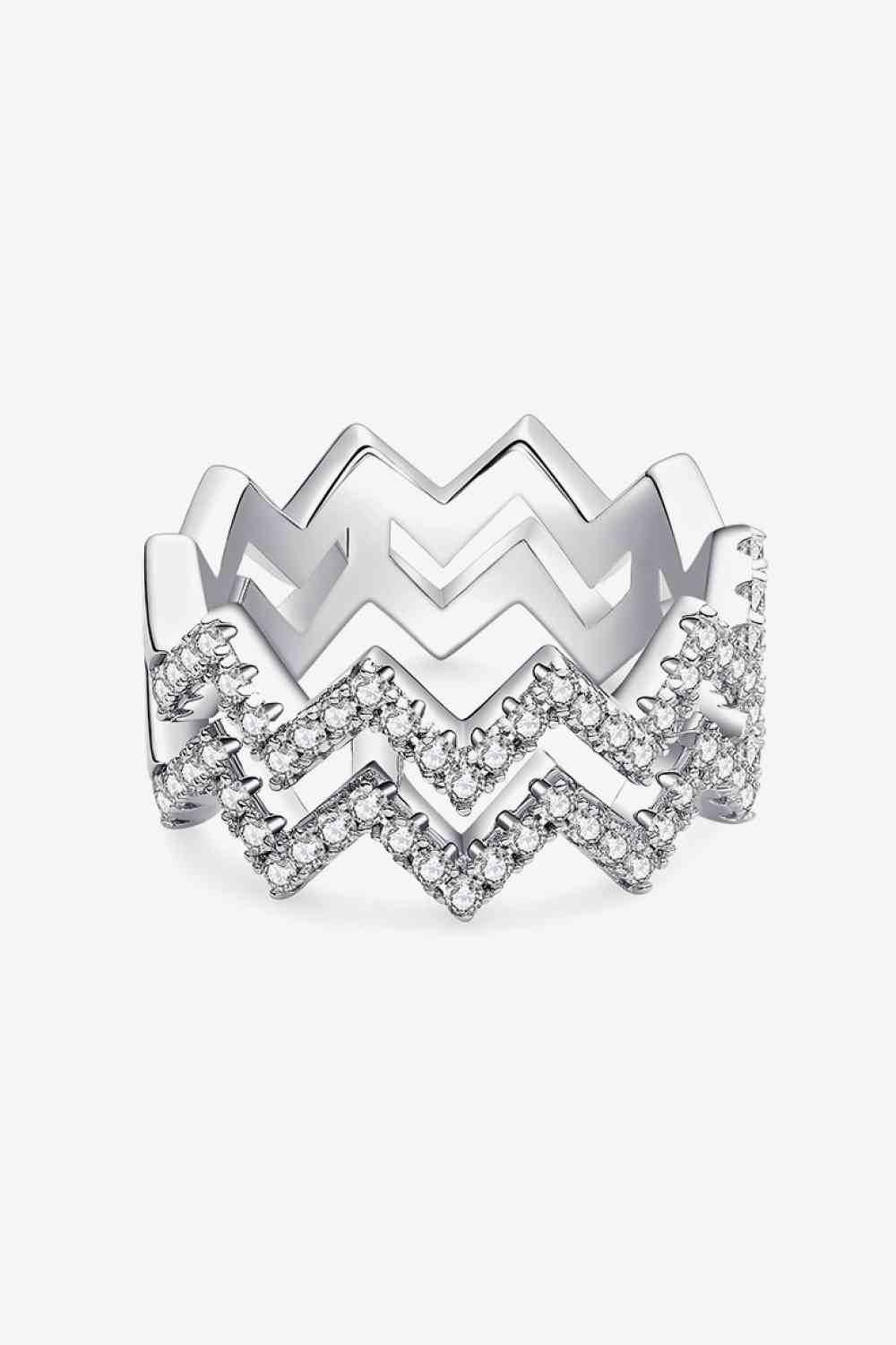 Adored Moissanite Zigzag Stacking Rings for a perfect OOTD – dress to impress outfits from Amexza