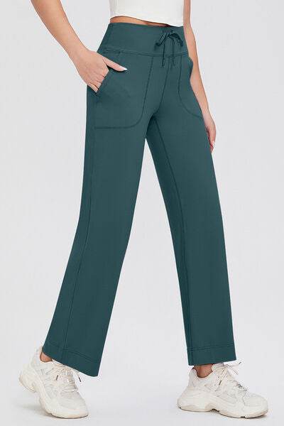 Basic Bae Full Size Drawstring High Waist Pants with Pockets for a perfect OOTD – dress to impress outfits from Amexza