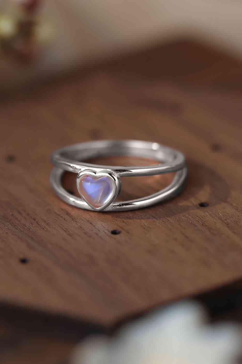 Moonstone Heart 925 Sterling Silver Ring for a perfect OOTD – dress to impress outfits from Amexza