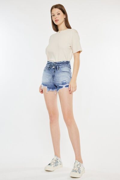 Kancan High Rise Frayed Hem Denim Shorts for a perfect OOTD – dress to impress outfits from Amexza