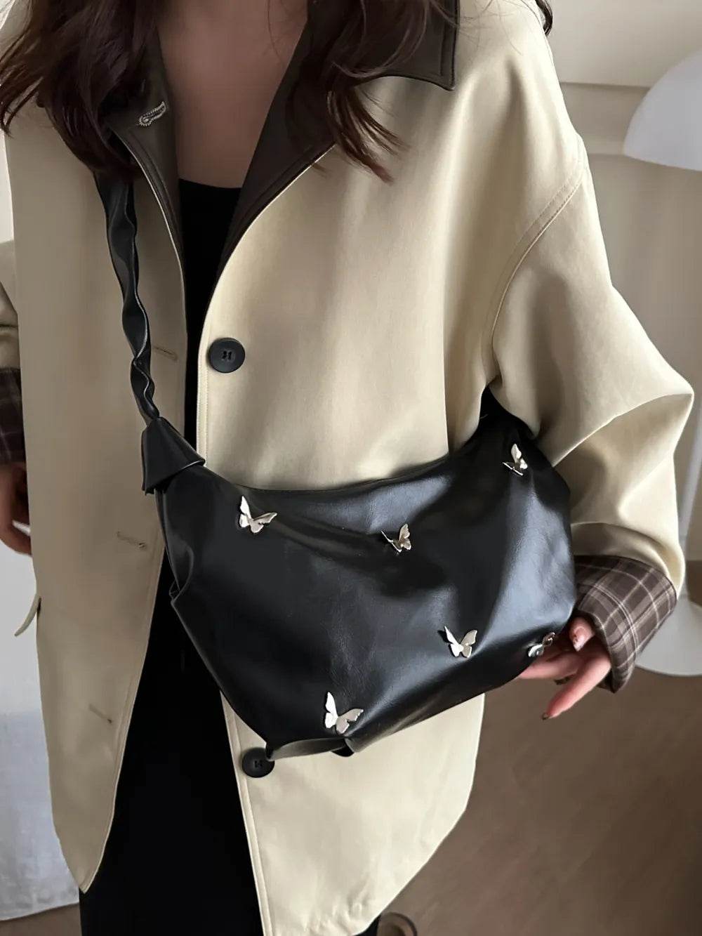 Butterfly Ruched Strap Shoulder Bag for a perfect OOTD – dress to impress outfits from Amexza