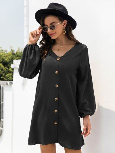 V-Neck Long Sleeve Mini Dress for a perfect OOTD – dress to impress outfits from Amexza