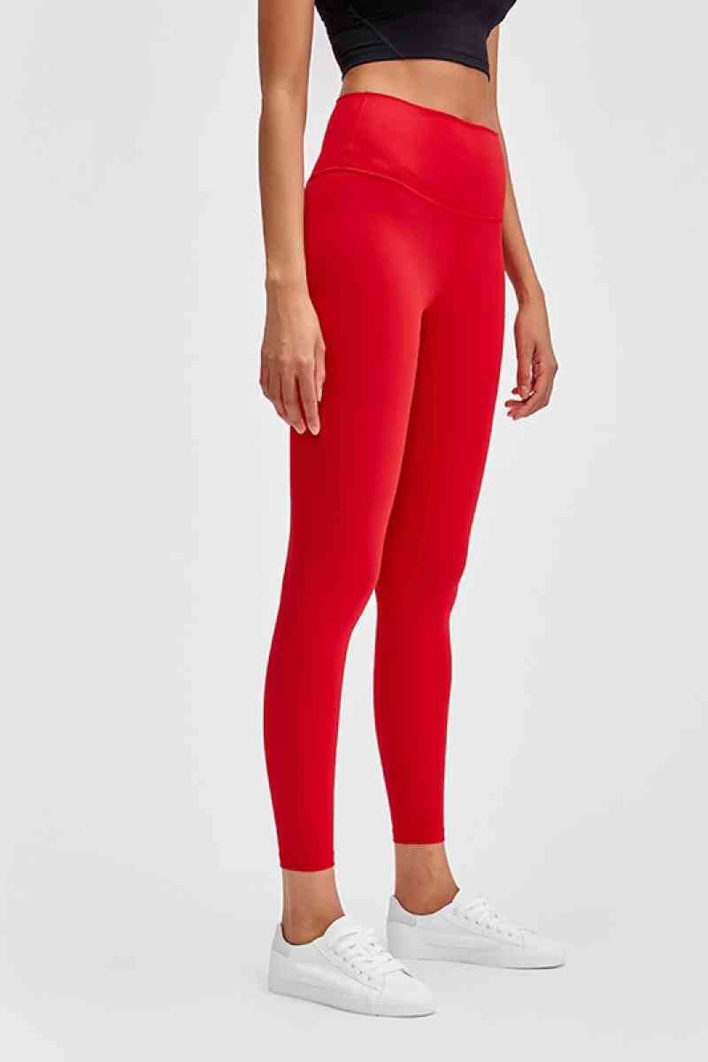 Millennia Wide Seamless Band Waist Sports Leggings - Amexza