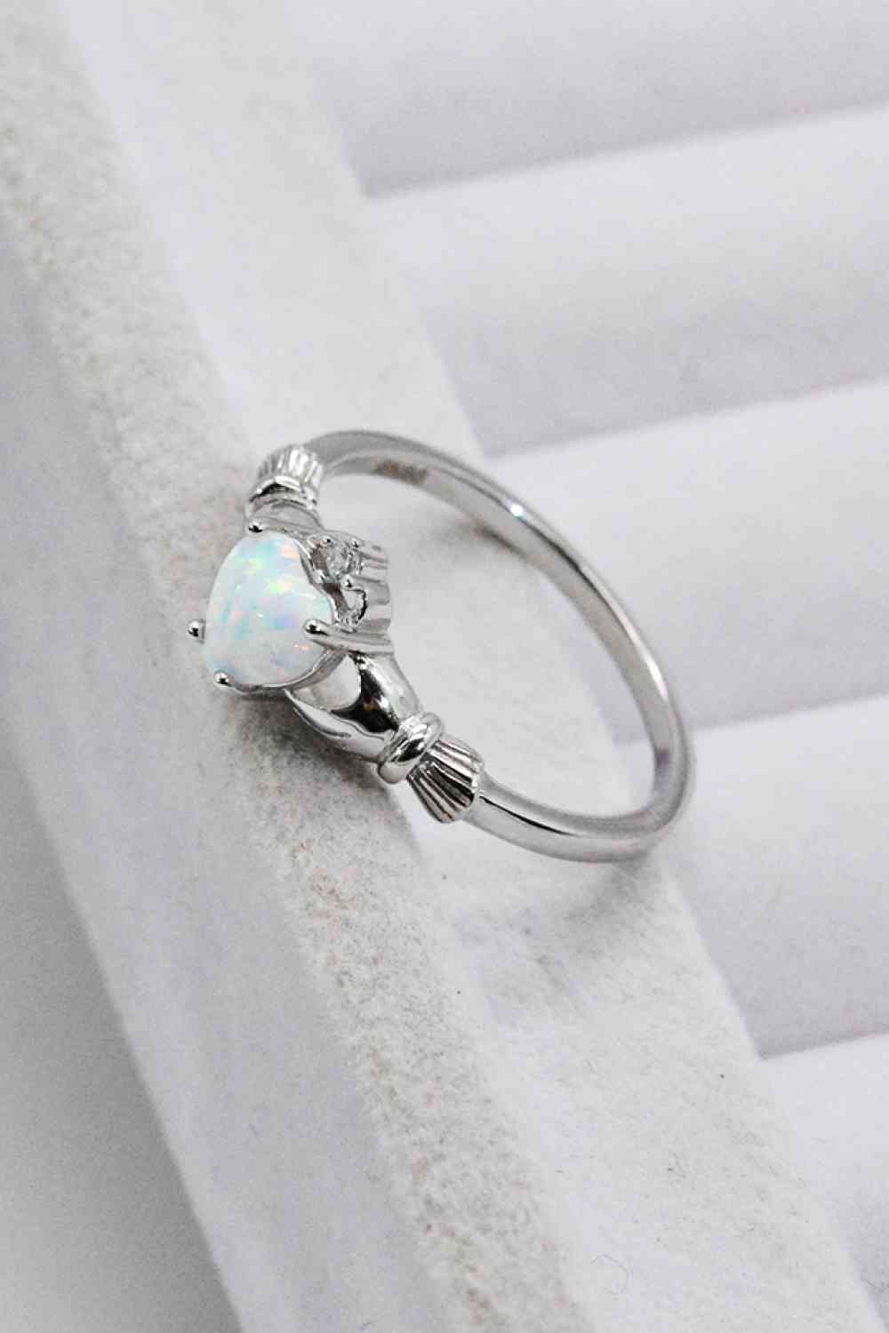 925 Sterling Silver Heart Opal Ring for a perfect OOTD – dress to impress outfits from Amexza