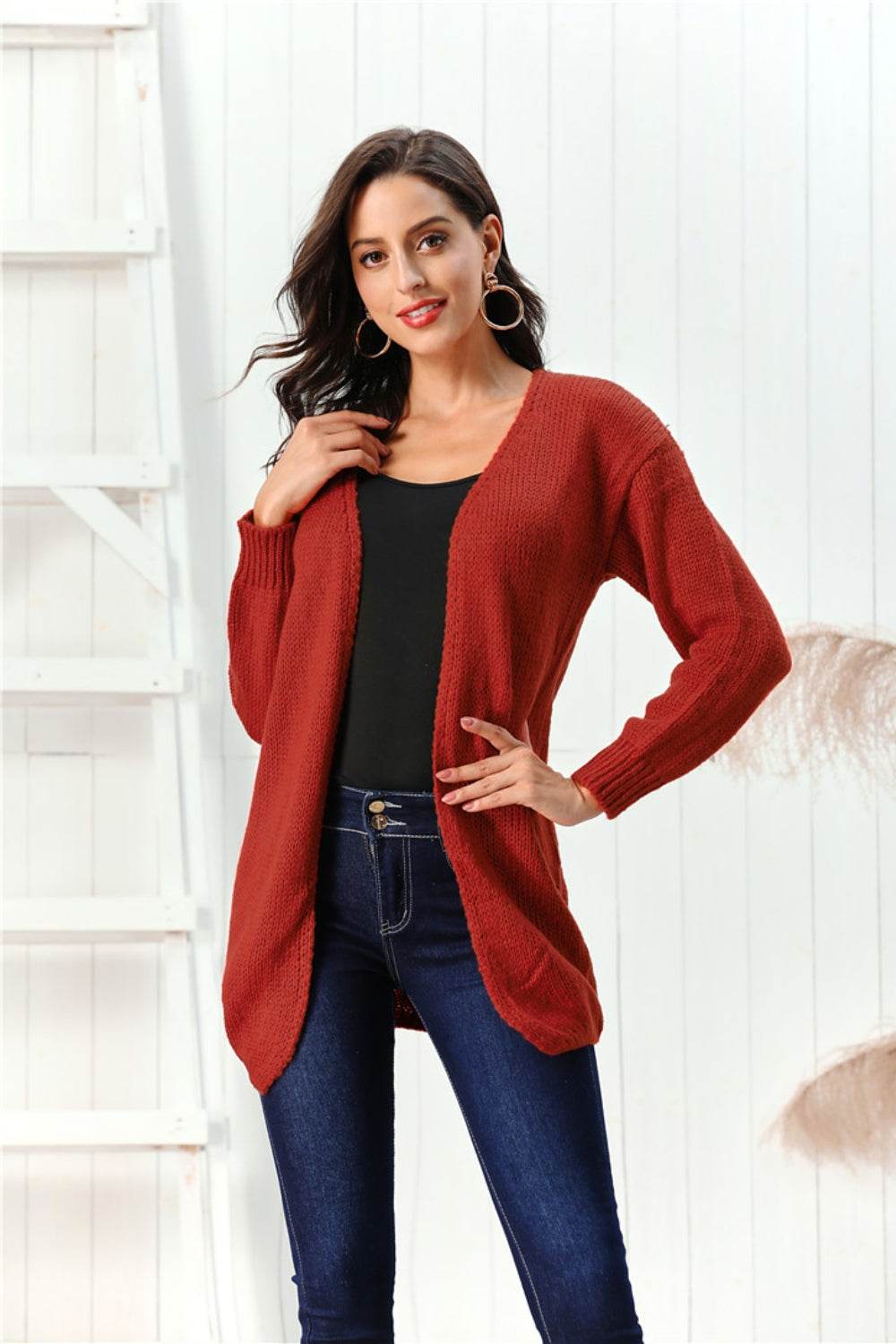 Open Front Long Sleeve Cardigan for a perfect OOTD – dress to impress outfits from Amexza