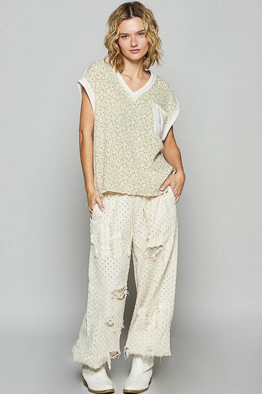 POL Floral V-Neck Short Sleeve T-Shirt - Amexza