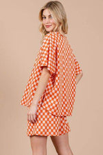 Ces Femme Checkered Round Neck Top and Shorts Set for a perfect OOTD – dress to impress outfits from Amexza