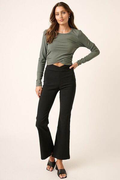 Mittoshop Surplice V Waist Flare Pants - Amexza