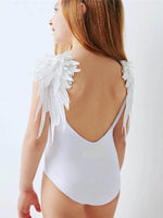 Backless Wide Strap Parent-Child Swimwear Kid-White for a perfect OOTD – dress to impress outfits from Amexza