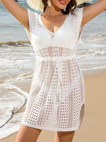Openwork V-Neck Cap Sleeve Cover-Up for a perfect OOTD – dress to impress outfits from Amexza