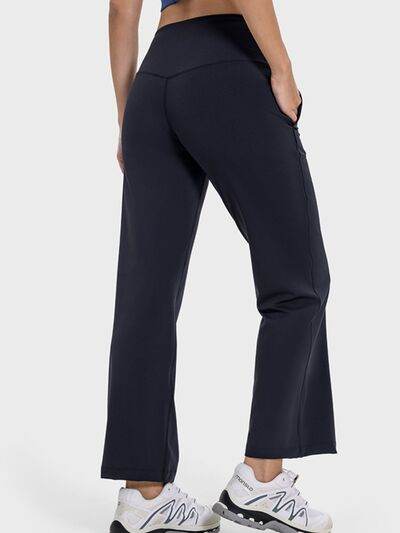 Millennia Pocketed High Waist Active Pants - Amexza