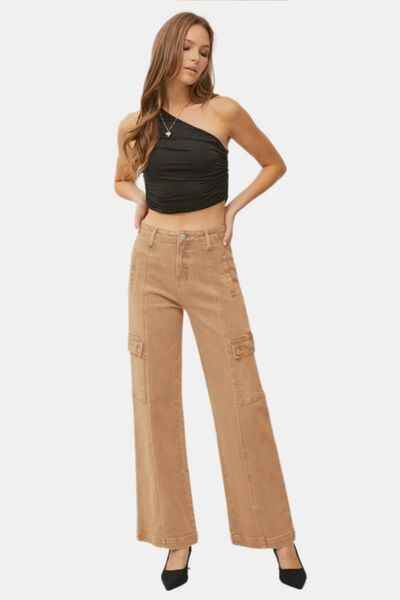 RISEN Full Size High Rise Wide Leg Cargo Jeans for a perfect OOTD – dress to impress outfits from Amexza