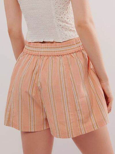 Striped Elastic Waist Shorts for a perfect OOTD – dress to impress outfits from Amexza