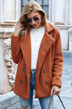 Ivy Lane Full Size Lapel Collar Sherpa Coat - Amexza