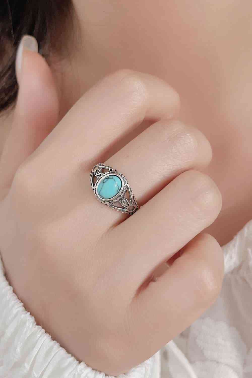 Turquoise 925 Sterling Silver Ring Silver for a perfect OOTD – dress to impress outfits from Amexza