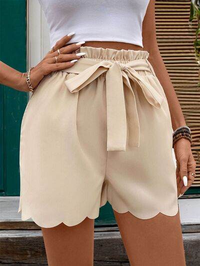 Perfee Frill Tied Shorts with Pockets for a perfect OOTD – dress to impress outfits from Amexza