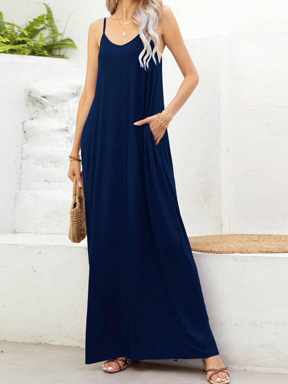 V-Neck Maxi Cami Dress with Pockets for a perfect OOTD – dress to impress outfits from Amexza