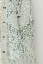 POL Eyelet Flower Pearl Detail Lace Patchwork Shirt for a perfect OOTD – dress to impress outfits from Amexza