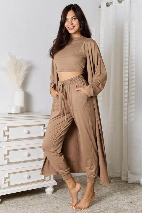 Tank, Pants, and Cardigan Set with Pockets for a perfect OOTD – dress to impress outfits from Amexza