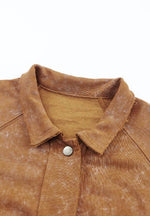 Snap Down Flap Pocket Long Sleeve Shacket - Amexza