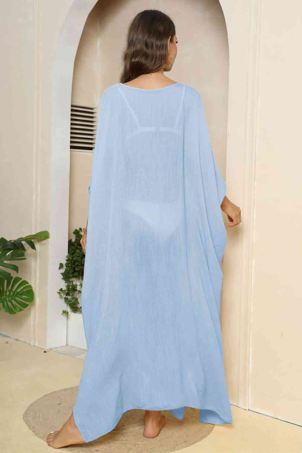 V-Neck Three-Quarter Sleeve Cover-Up for a perfect OOTD – dress to impress outfits from Amexza