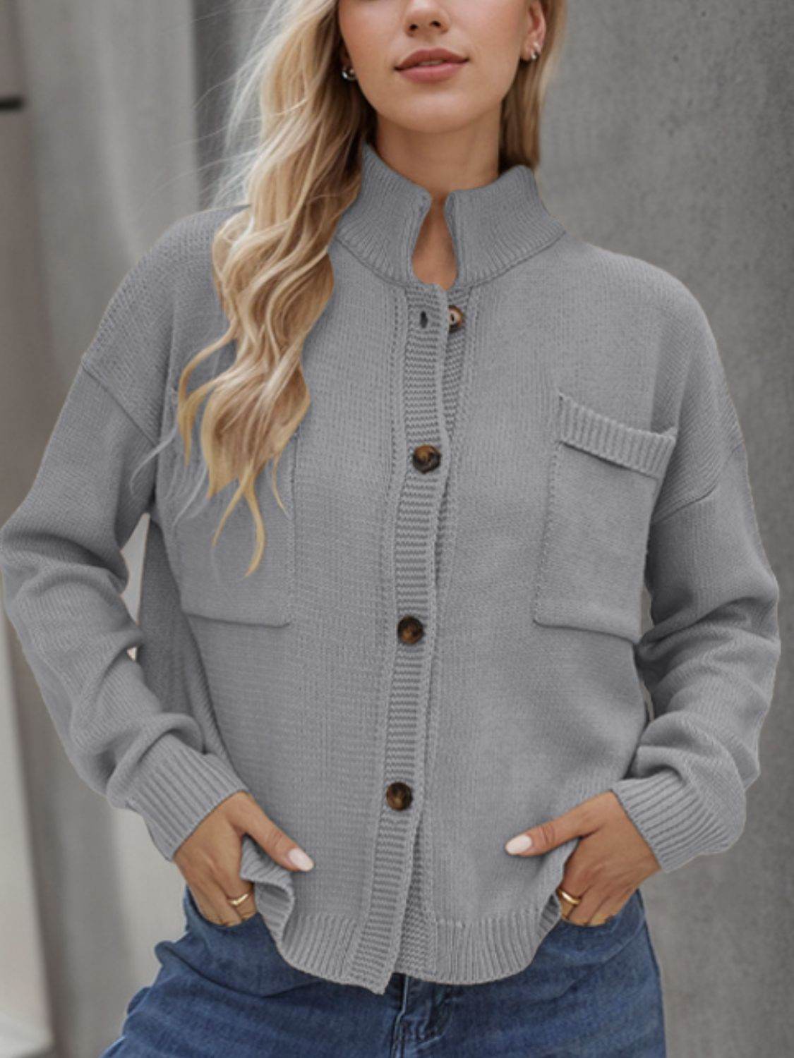 Button Up Long Sleeve Cardigan for a perfect OOTD – dress to impress outfits from Amexza