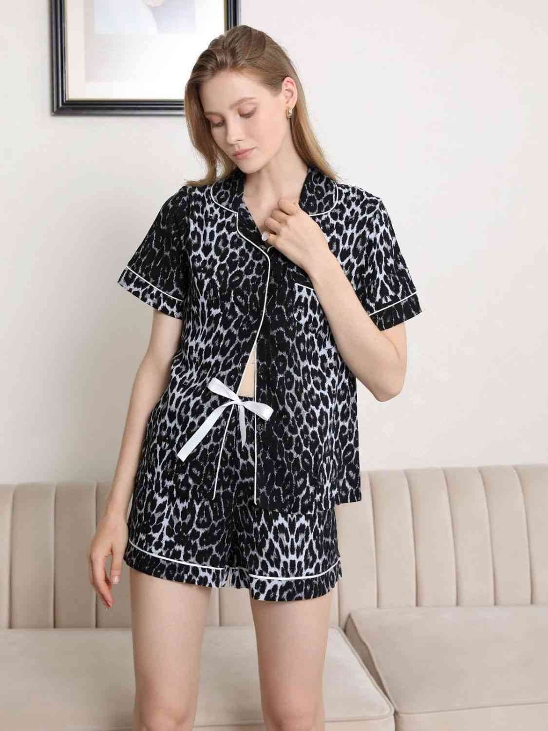 Lapel Collar Shirt and Shorts Pajama Set for a perfect OOTD – dress to impress outfits from Amexza